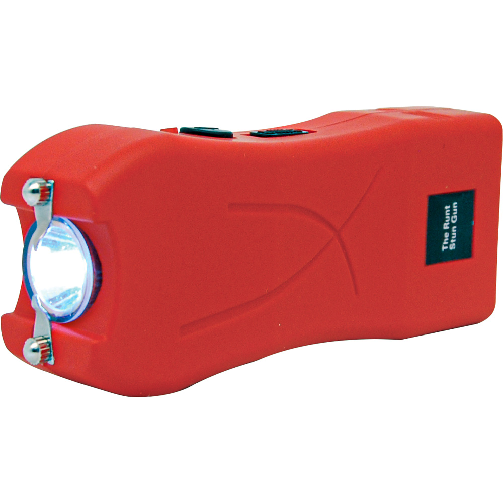 Rechargeable Runt 80,000,000 volt stun gun with flashlight and wrist strap disable pin Red view 6